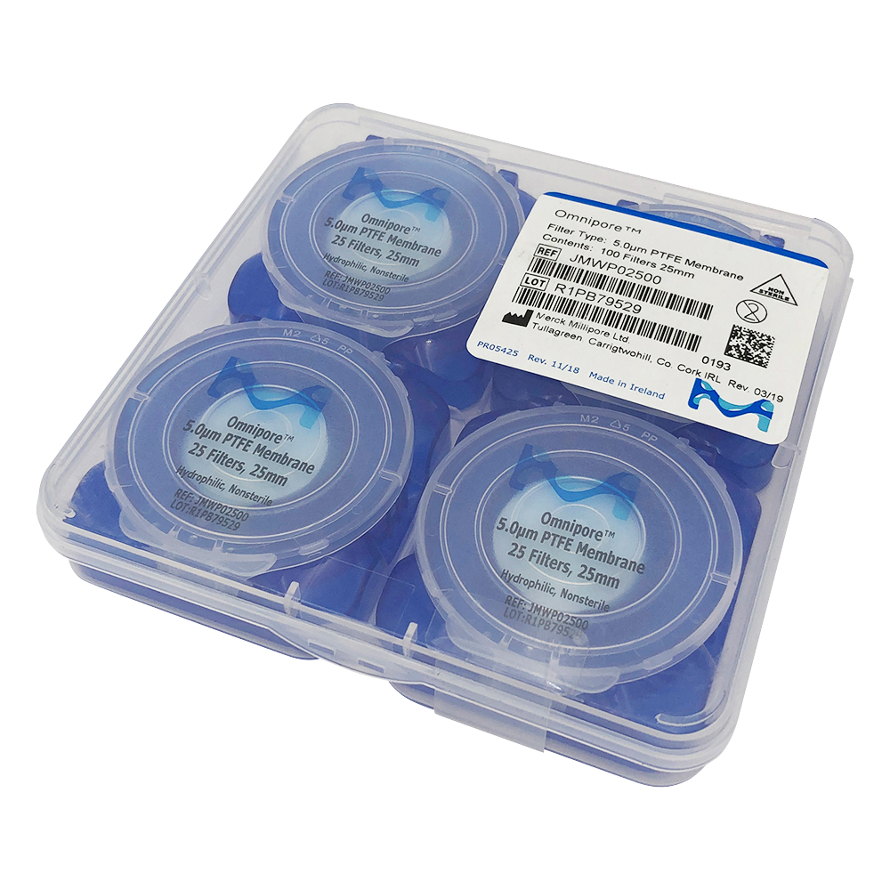 オムニポアTM メンブレン（水系、溶媒系両用） 5um×φ25mm 100枚入 JMWP02500