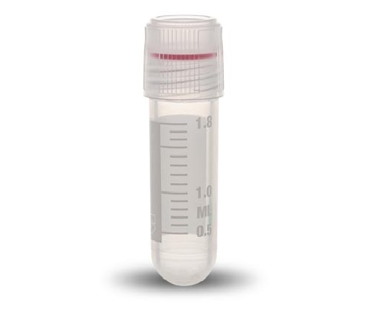 クライオバイアル Oリングシールタイプ 2mL 外ネジ・丸底 滅菌済 1箱（100個×10袋入）T308-2