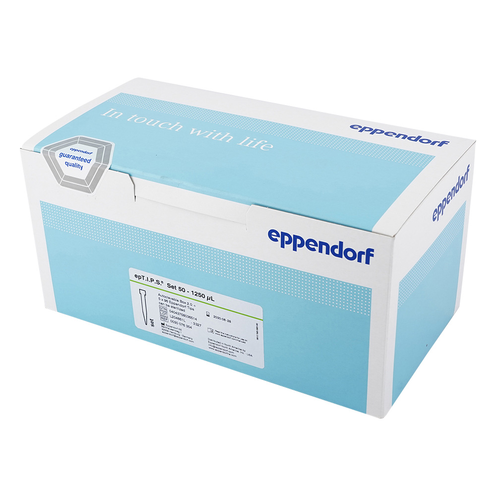 ピペットチップ（epTIPS） セット 50～1250uL （96本/トレー×5+ケース（空箱）） 0030076559