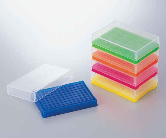 96ウェルプレパレーションラック 96本 蛍光ピンク 5個入り 05-541-53