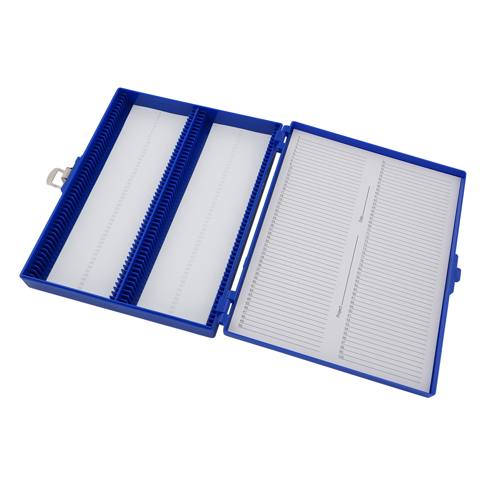 カラースライドボックス 100枚用 青 03-448-1