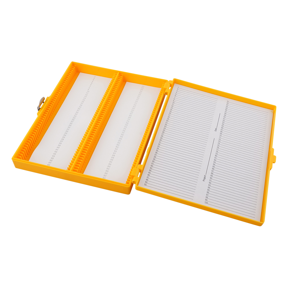 カラースライドボックス 100枚用 黄 03-448-4