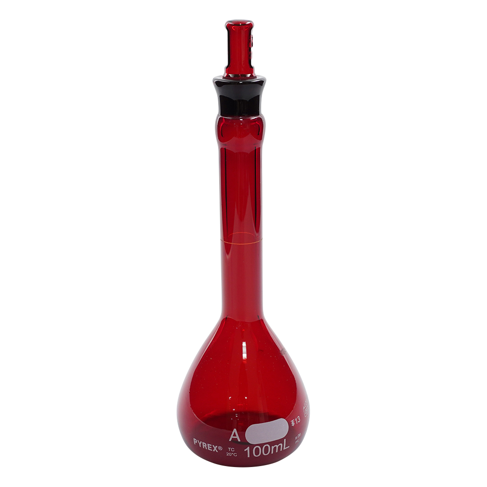 メスフラスコ CLassA 茶 100mL 55640-100