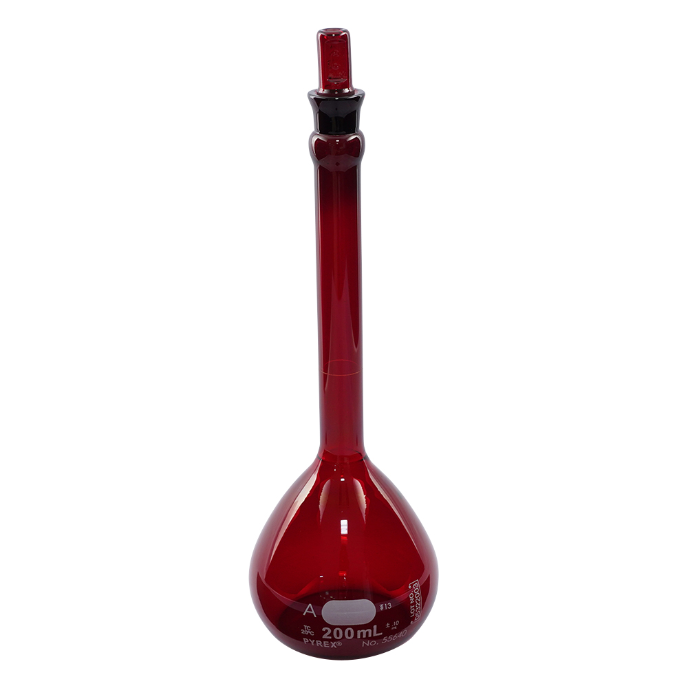 メスフラスコ CLassA 茶 200mL 55640-200