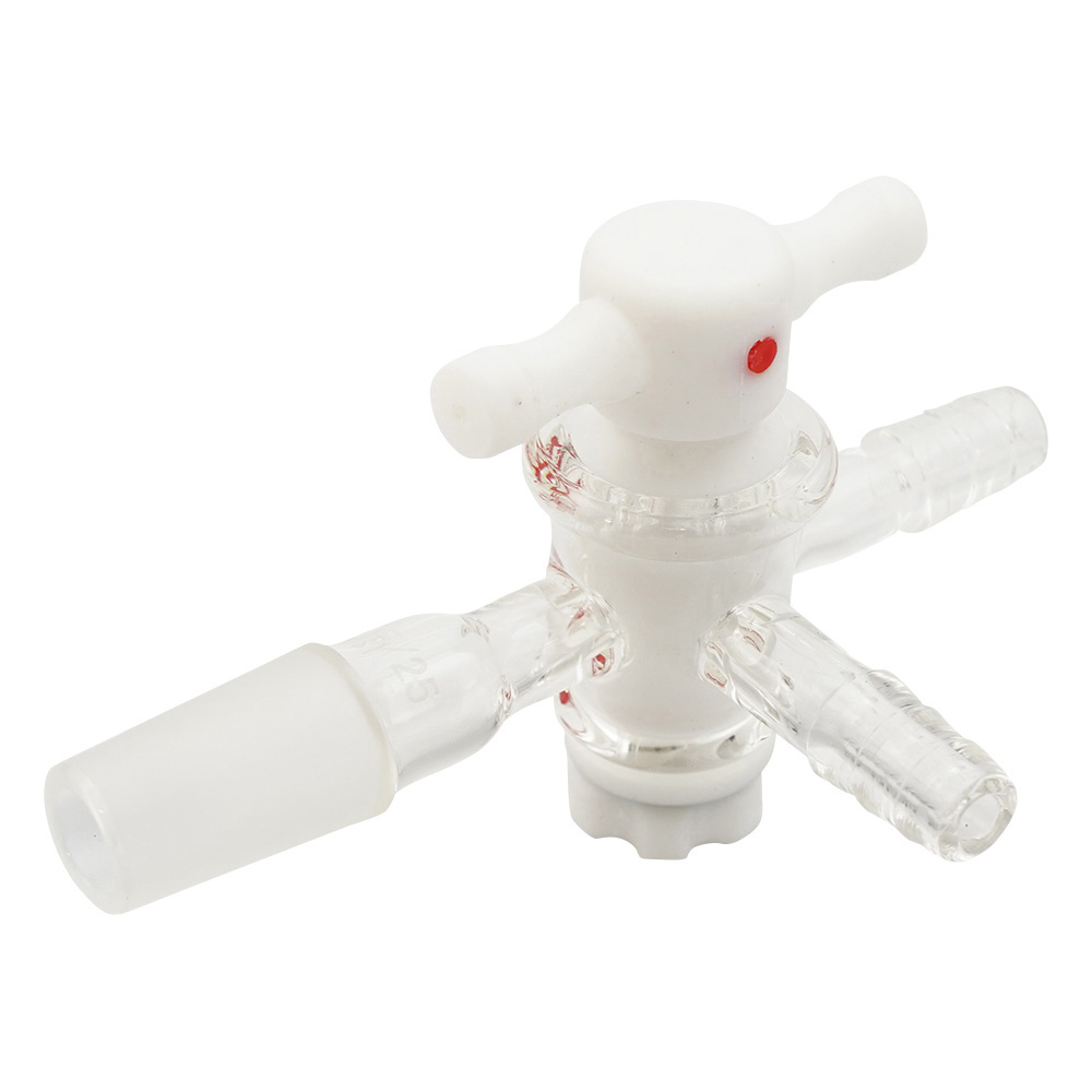 ジョイント付三方コック テフロンコック TS15/25