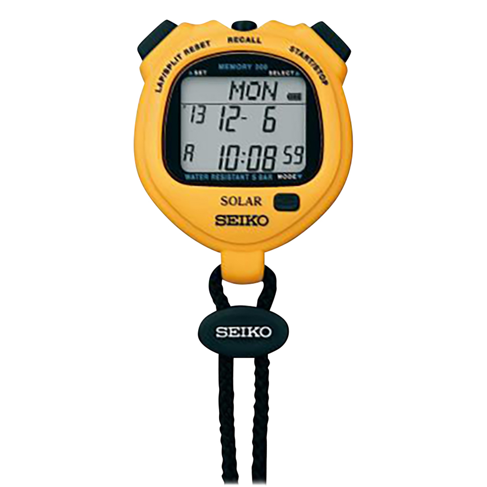 デジタルストップウォッチ（ソーラー充電型） イエロー SVAJ003