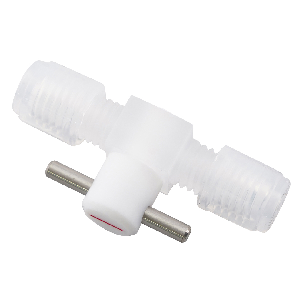 ミニチュアCTFE2方コック（チューブ接続タイプ） B-3-2