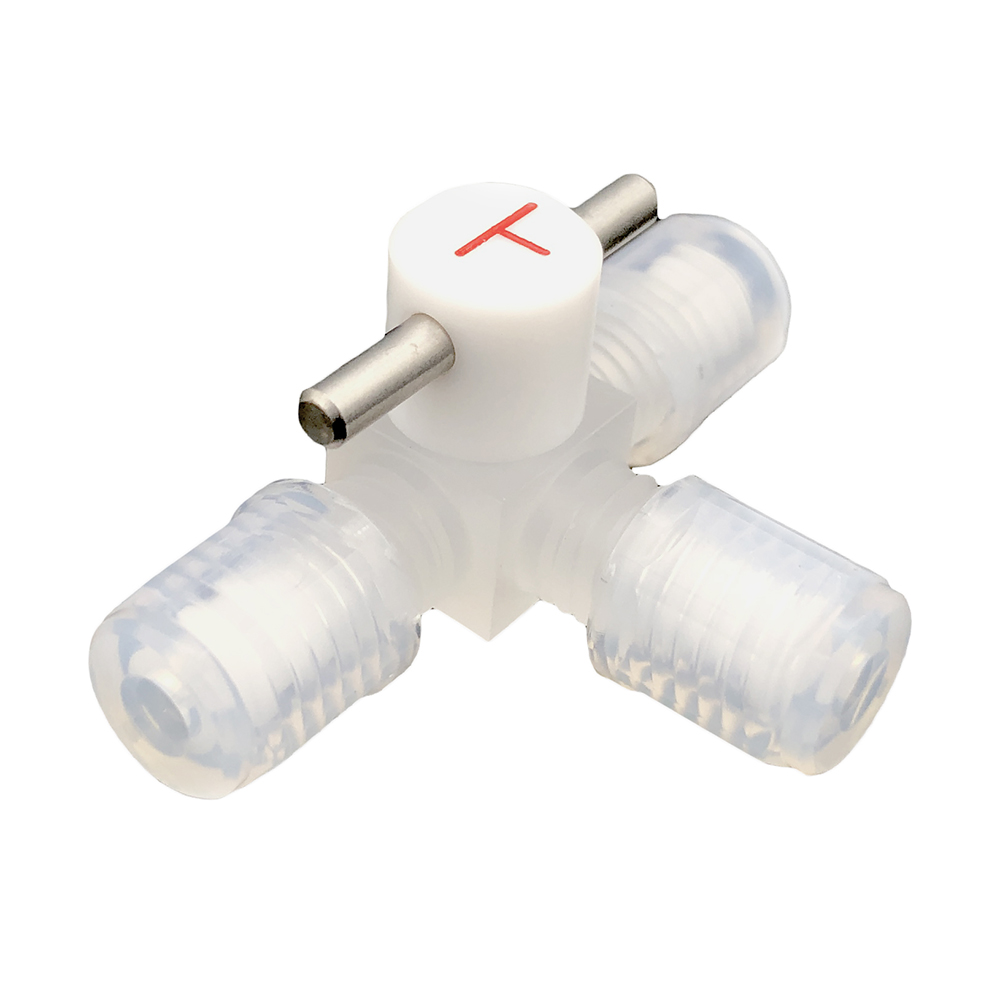 ミニチュアCTFE3方コック（チューブ接続タイプ） B-3-3T