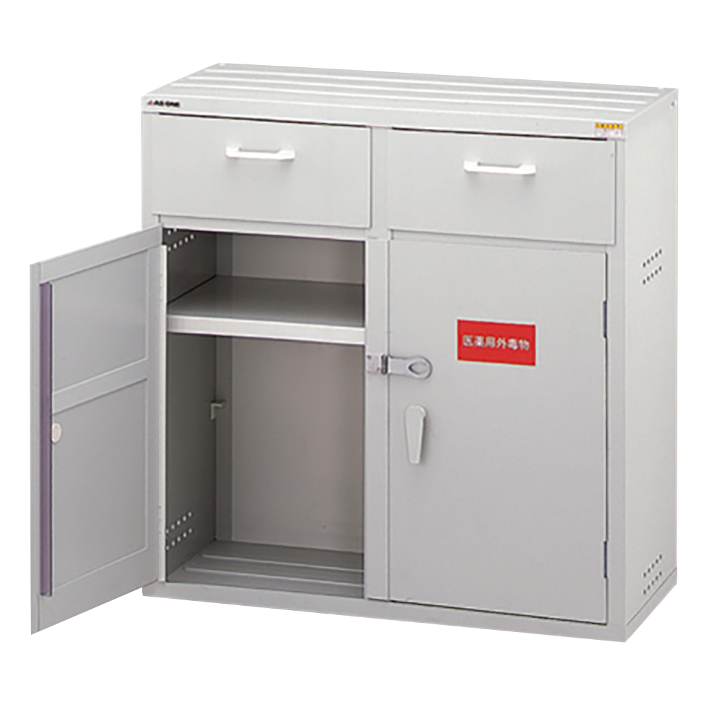 強化塩ビ製薬品庫 下段ユニット・鍵付き 1D型