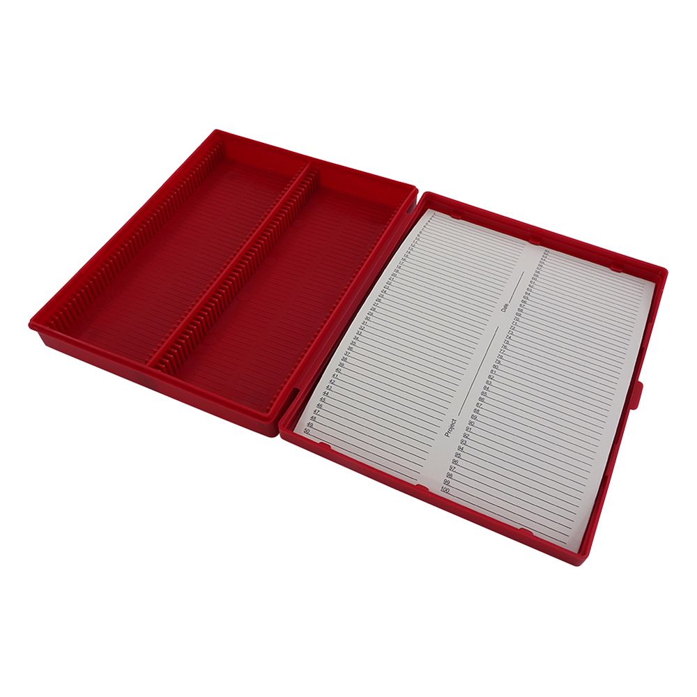 顕微鏡スライドボックス 赤 82024-610