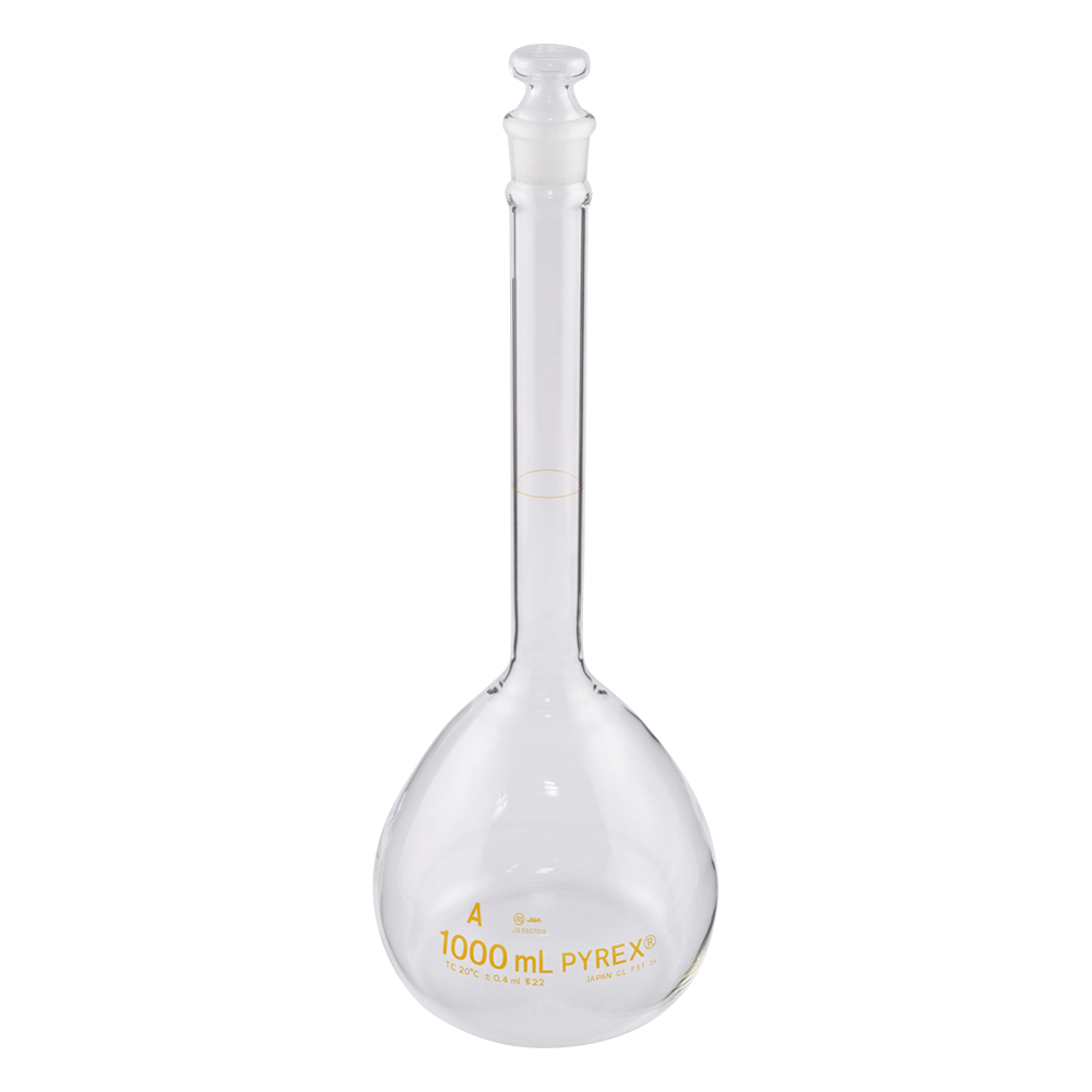 メスフラスコ　白　1000mL　JIS規格　JCSS校正付