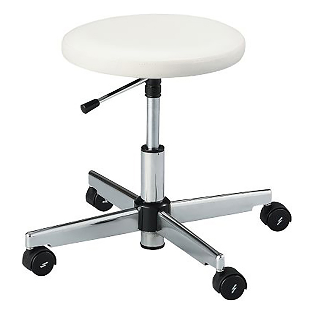 クリーンルーム用帯電防止チェア（クラス100対応） リング無し ホワイト CR-83W