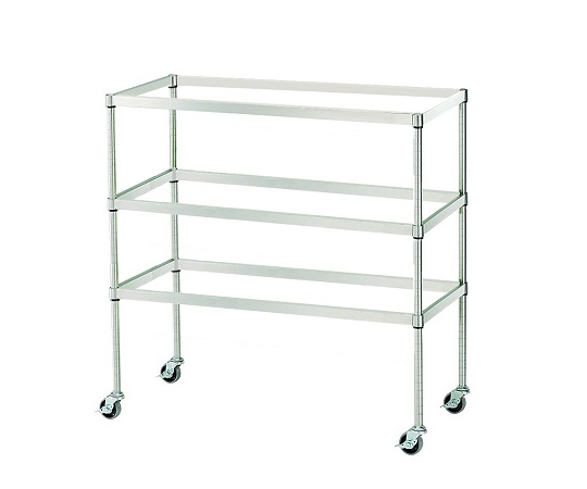 バスケットワゴン 3段 バスケット9個使用可 （SUS430製） AS002-C04