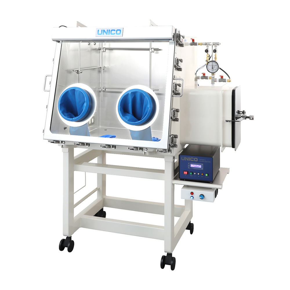 ステンレス製大気圧型グローブボックス 800×650×725mm AUL-800AC