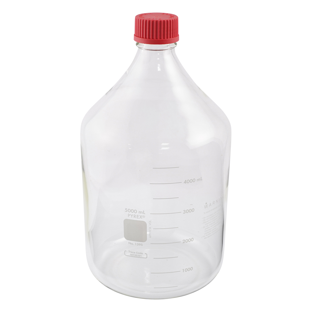 メディウム瓶 PYREX（R）・赤耐熱キャップ付き 5000ml 1395-5LHTC