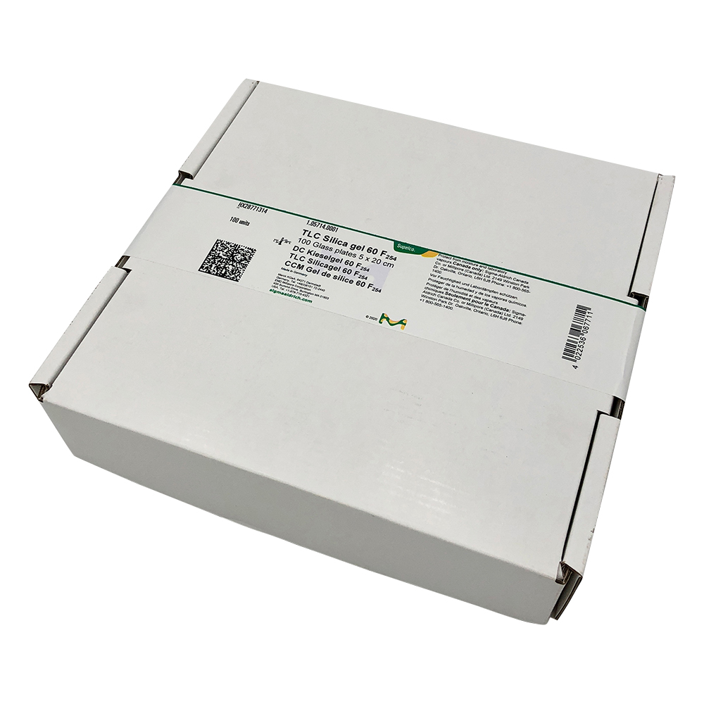 未修飾TLCプレート（蛍光指示薬F254） 50×200 ガラス 1箱（100枚入） 1.05714.0001
