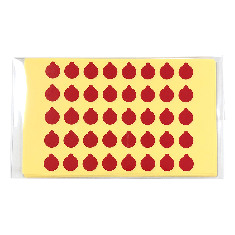 ラボ用マーキングラベル 丸型 φ9.5 赤 1袋（40枚×10シート入）