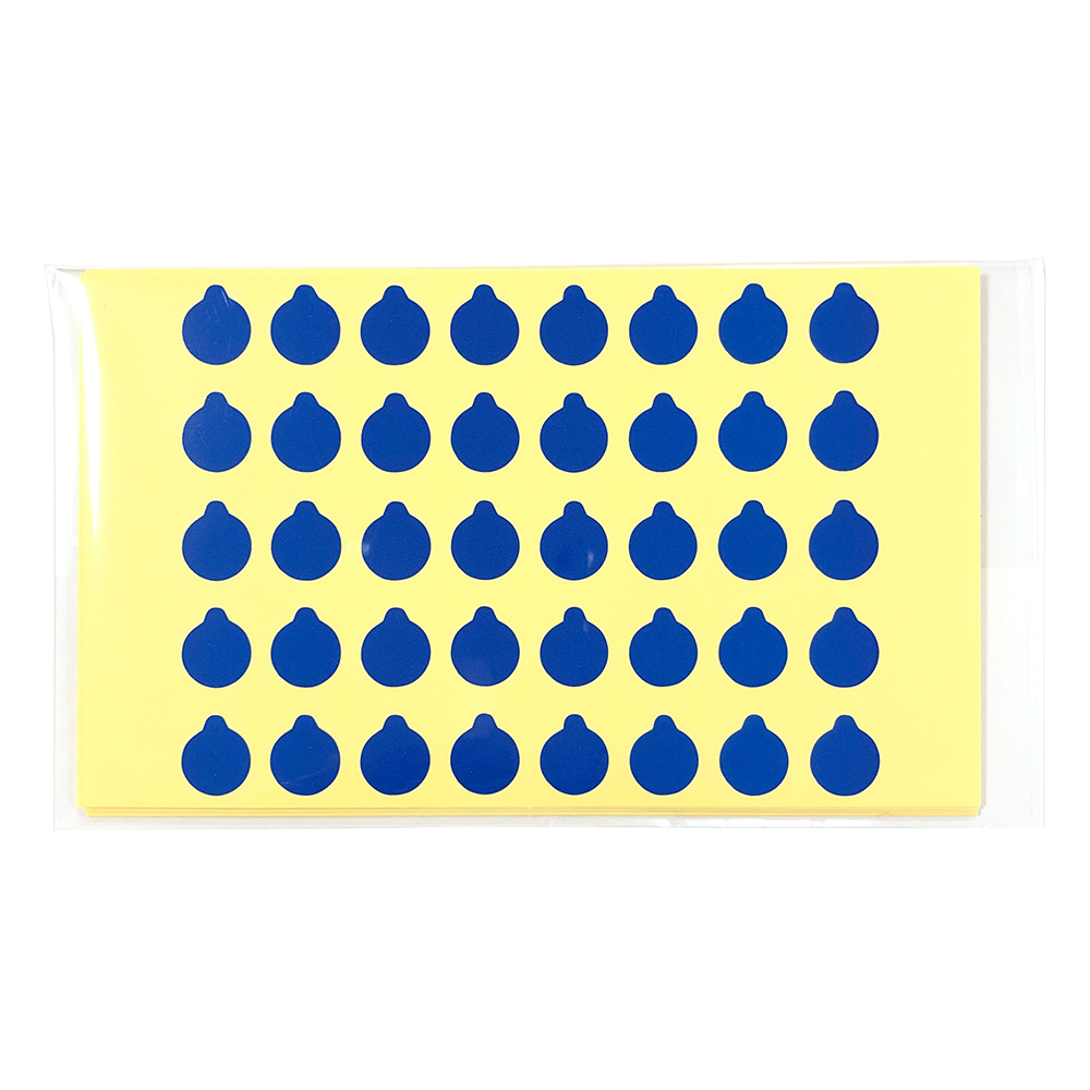 ラボ用マーキングラベル 丸型 φ9.5 青 1袋（40枚×10シート入）