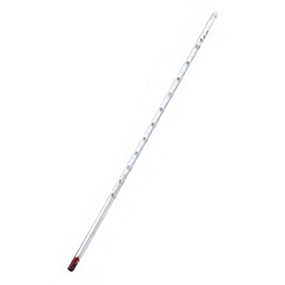 足長赤液棒状温度計 100℃ 450mm