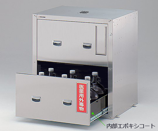 セフティキャビネット ガロン瓶用 庫内エポキシコーティング 705×600×800mm GF-5BE