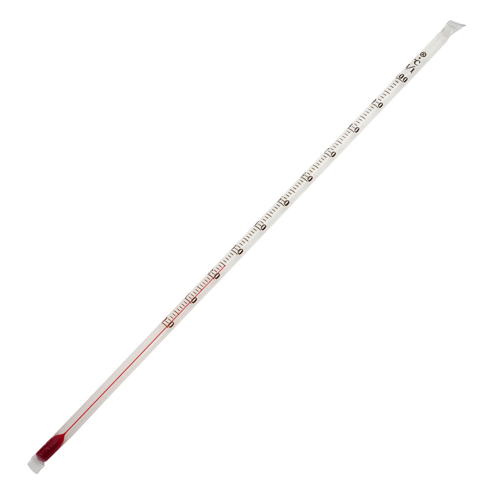 フッ素樹脂被膜温度計 0～100 アルコール（検査成績書付） JC-2216C