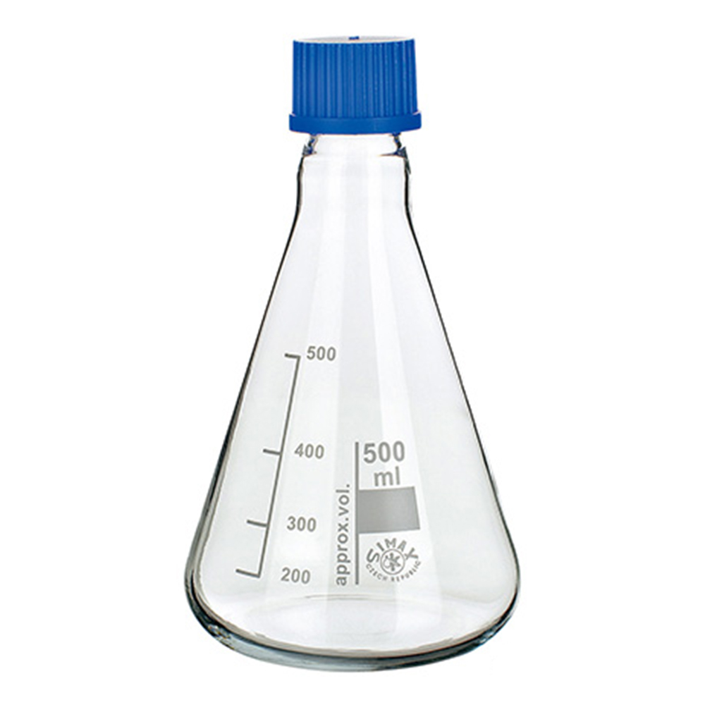 三角フラスコ キャップ付 500mL 8023C/500