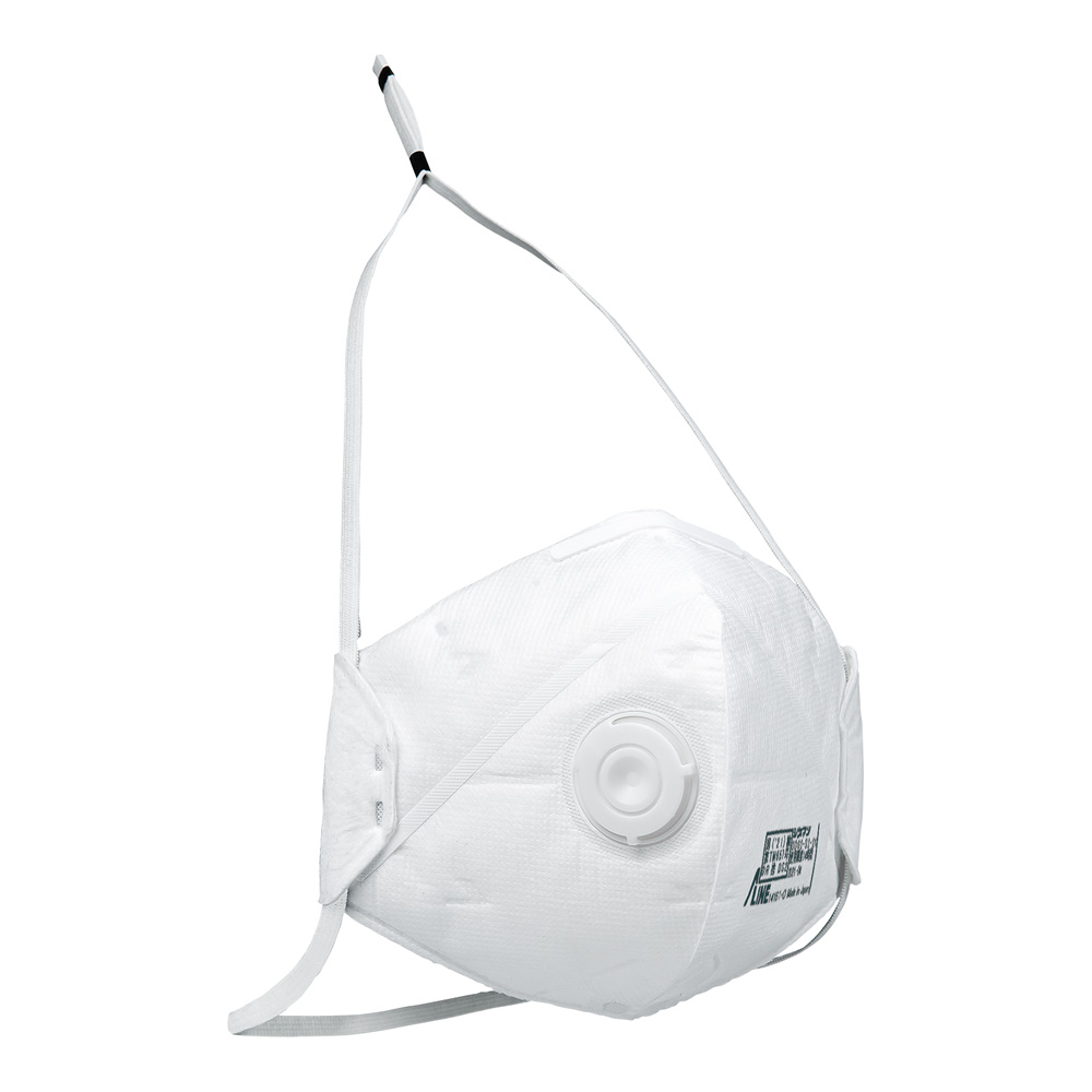 使い捨て式防じんマスク/二つ折り/排気弁付き/10個1袋/DS2 DD02V-S2-2K