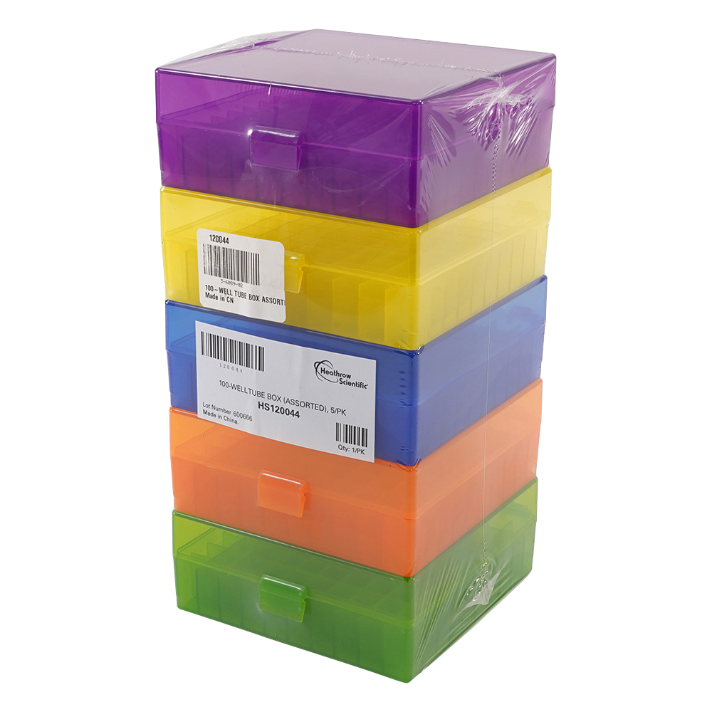ストレージボックス HS120044 5色アソート 141×151×57mm 100本収納 1袋（5個入）HS120044