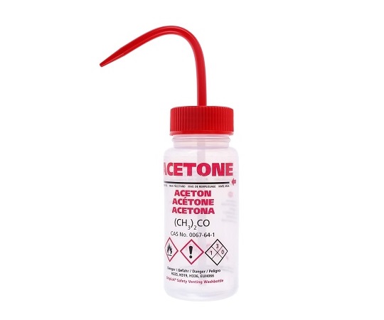 薬品標識広口洗浄瓶 （Azlon） 250mL アセトン WGW531VTML