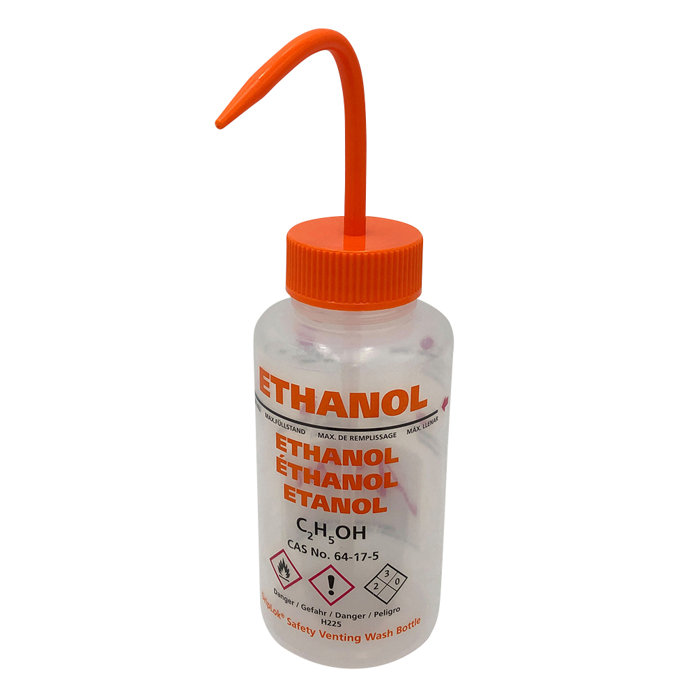 薬品標識広口洗浄瓶 （Azlon） 500mL エタノール WGW541VTML