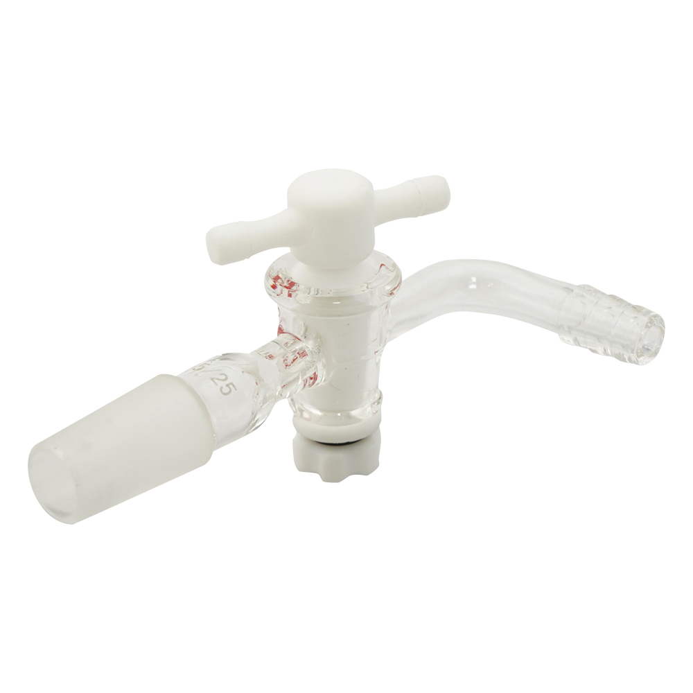 ジョイント付吸引コック PTFEコック・曲管 TS15/25 15/25 曲管P