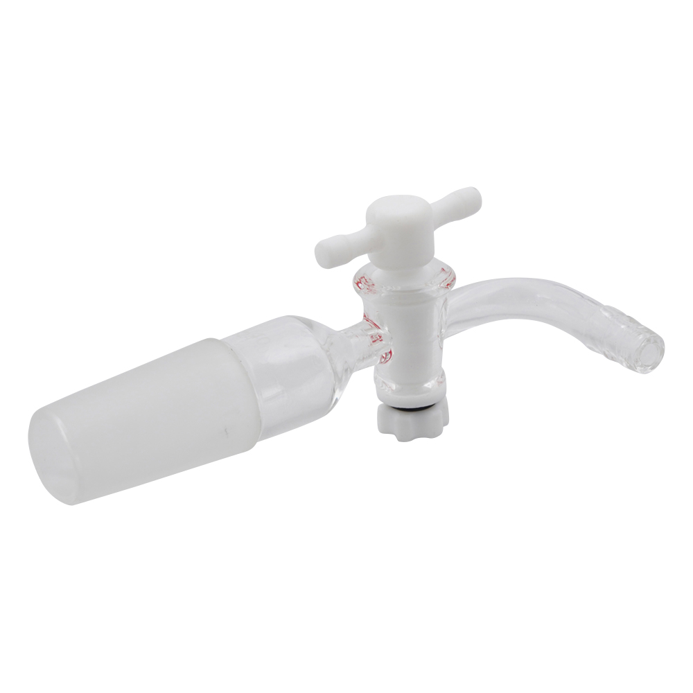 ジョイント付吸引コック PTFEコック・曲管 TS24/40 24/40 曲管P