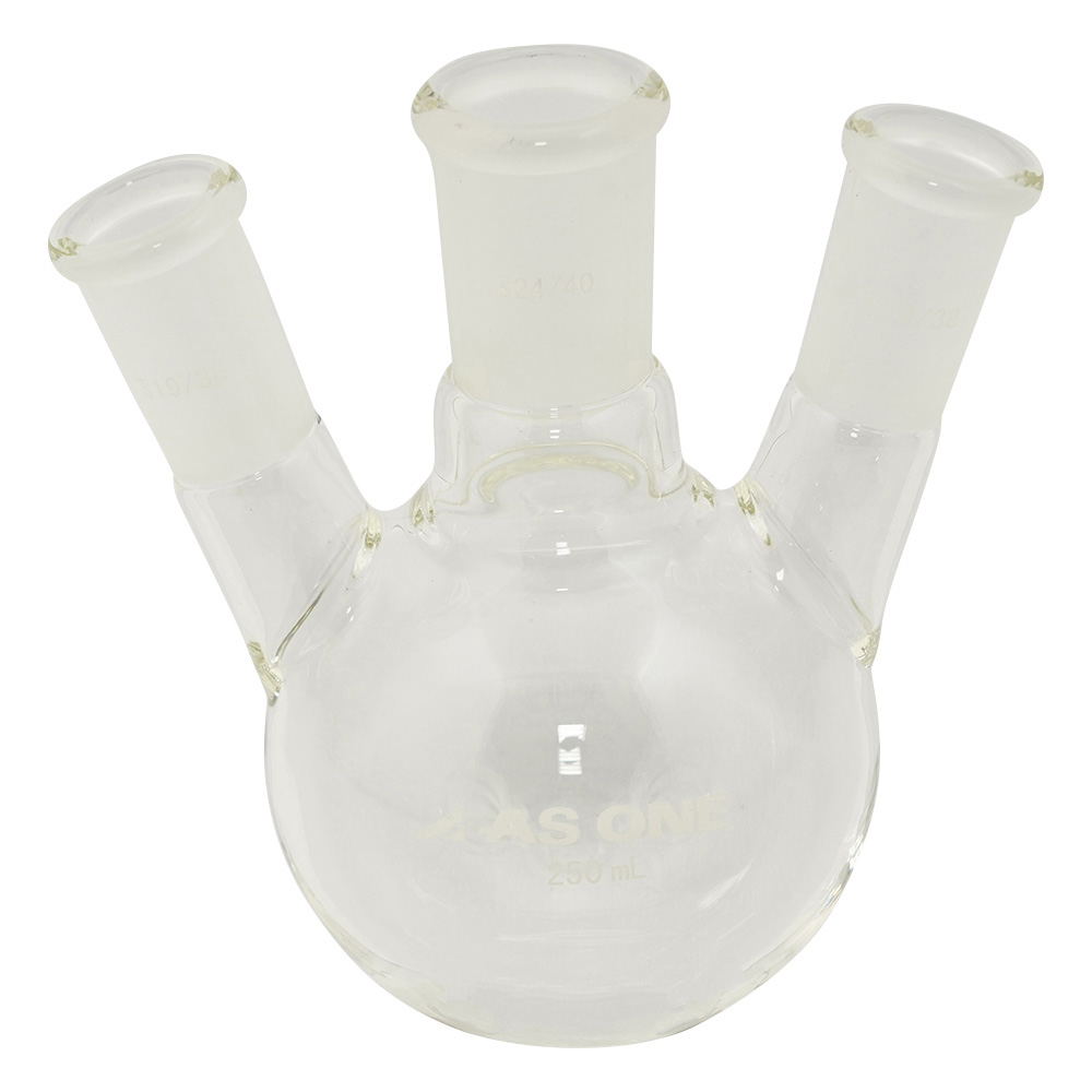 三つ口フラスコ 250 側管摺合 19/38 FG3-0252440-2