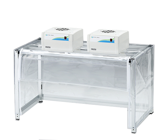 折りたたみ簡易クリーンブース（前面パネル板） ファンユニット2台付き CB1000