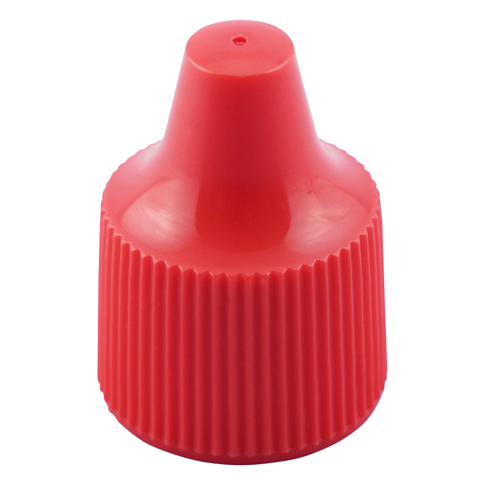 微量定量点滴びん用 キャップ 7・10・15mL用 赤 1箱（100個入） 7R 242512