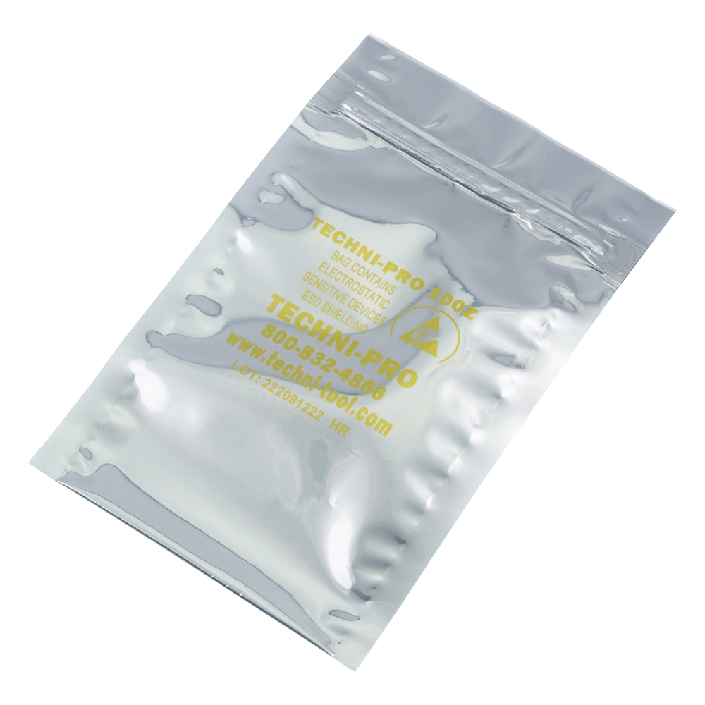 ESDシールドバッグ シールドバッグ ジッパー付き 80×130×0.076 1箱（100枚入） 758ST305