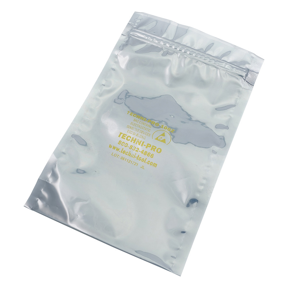 ESDシールドバッグ シールドバッグ ジッパー付き 130×200×0.076 1箱（100枚入） 758ST508