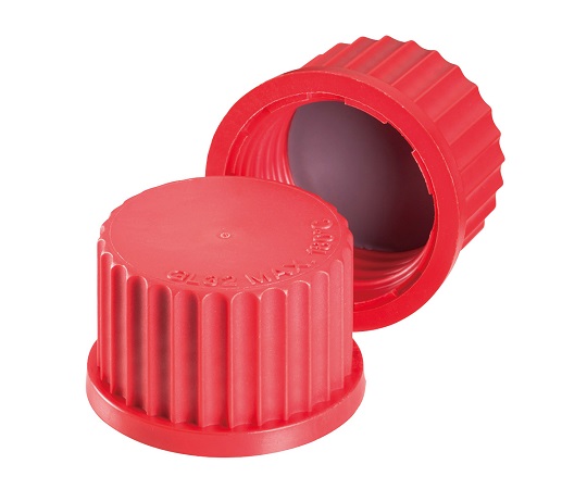 ネジ口三角フラスコ 交換用PBTキャップ（赤・GL32） 292401905
