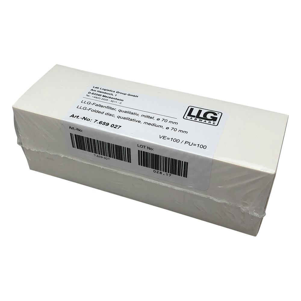 折りたたみ定性濾紙 Φ70mm 100枚入 7659027