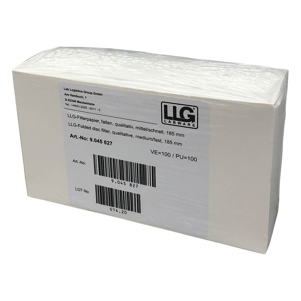 折りたたみ定性濾紙 Φ185mm 100枚入 9045827