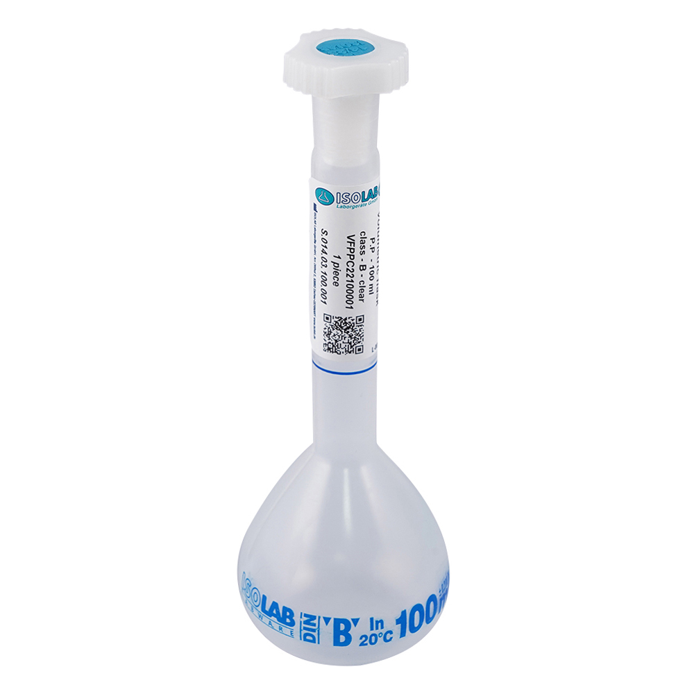 PP製メスフラスコ 100mL PPMS-100 014.03.100