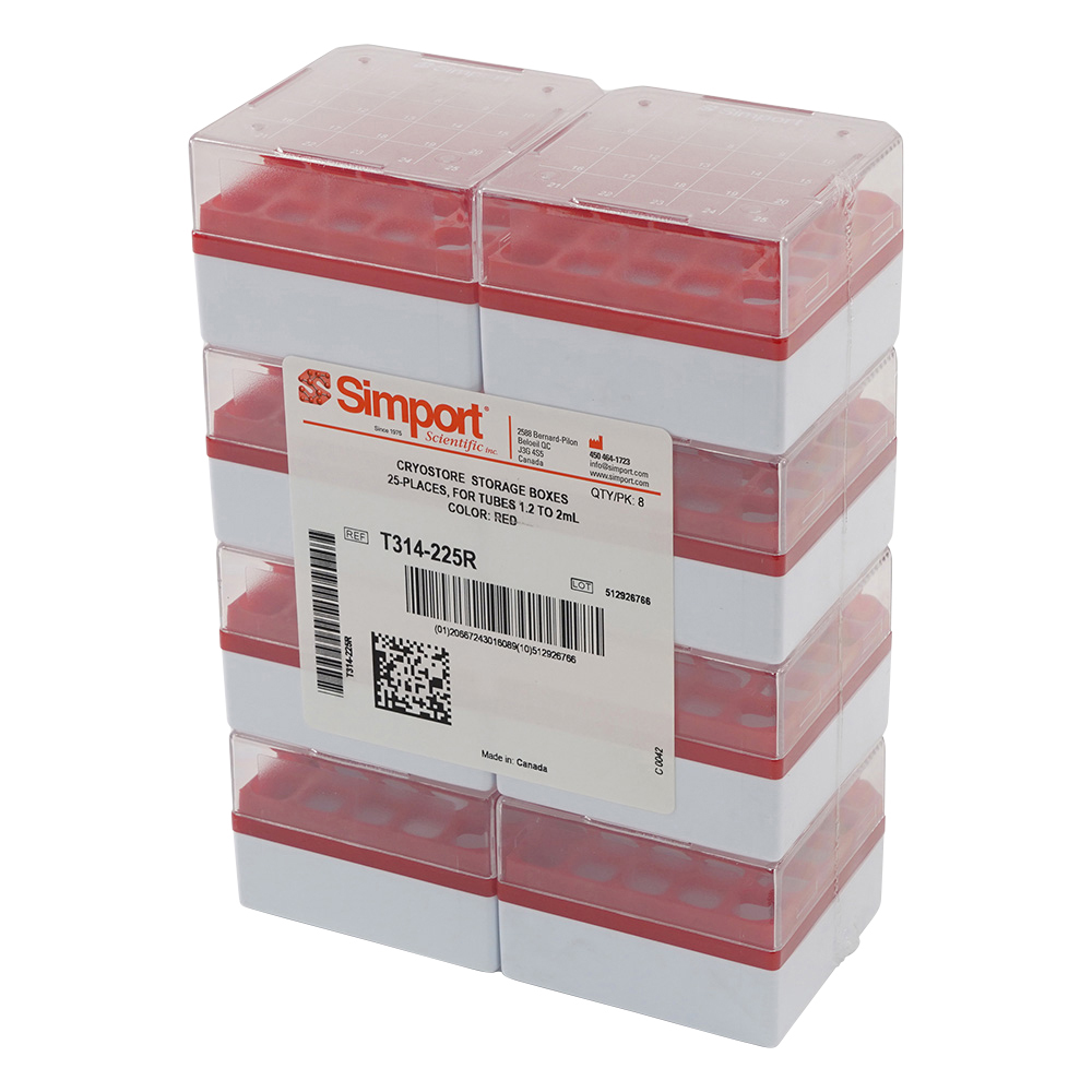 クライオストレージボックス Cryostore（TM） 赤 8個入 T314-225R
