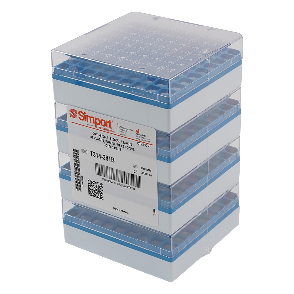 クライオストレージボックス Cryostore（TM） 青 4個入 T314-281B