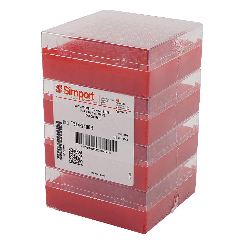 クライオストレージボックス Cryostore（TM） 赤 4個入 T314-2100R