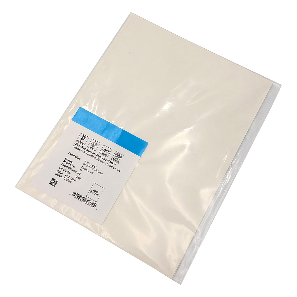 透明低温オートクレーブラベル（レーザープリンタータイプ） 80ラベル×16シート入 DFLT-13