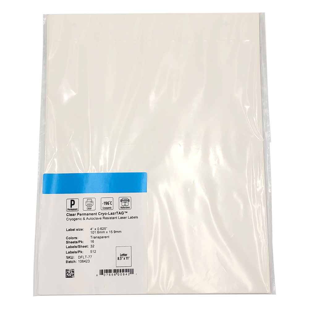 透明低温オートクレーブラベル（レーザープリンタータイプ） 32ラベル×16シート入 DFLT-77