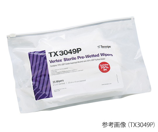 TX3049P　滅菌済みプリウェットワイパー Sterile Vertex（R） 230×230mm IPA 1袋（25枚入）