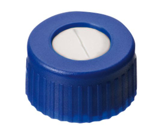 ｵｰﾄｻﾝﾌﾟﾗｰ用ﾊﾞｲｱﾙｷｬｯﾌﾟ(ｷｬｯﾌﾟ規格9-425用) 青ｽｸﾘｭｰｷｬｯﾌﾟ+ｽﾘｯﾄｾﾌﾟﾀﾑ(PTFE/ｼﾘｺﾝ) 100個入 4001521