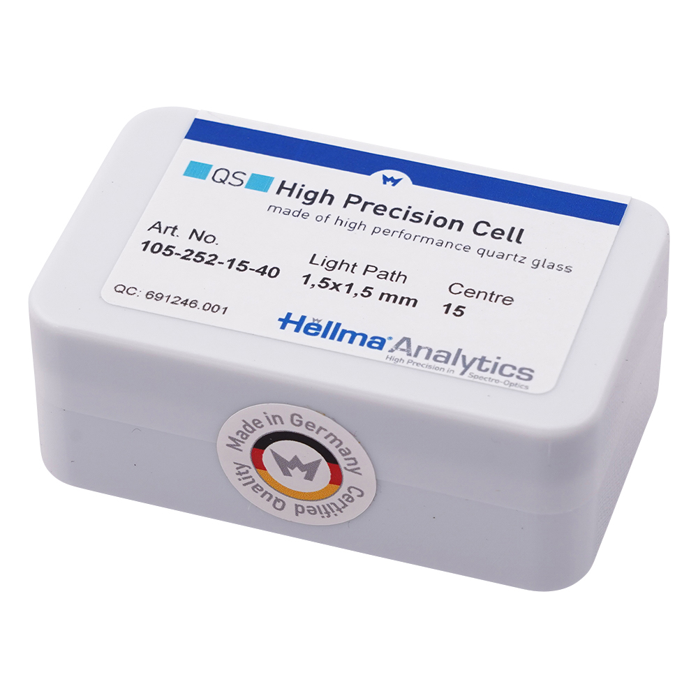 ヘルマ（R）石英セル 蛍光用ウルトラマイクロ 105-252-15-40