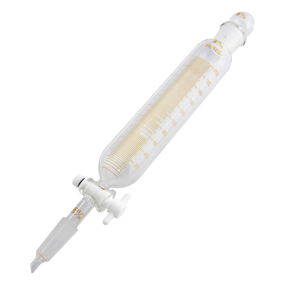 滴下ロート（PTFEコック付・目盛付）200mL 普通摺合 2153-03-1